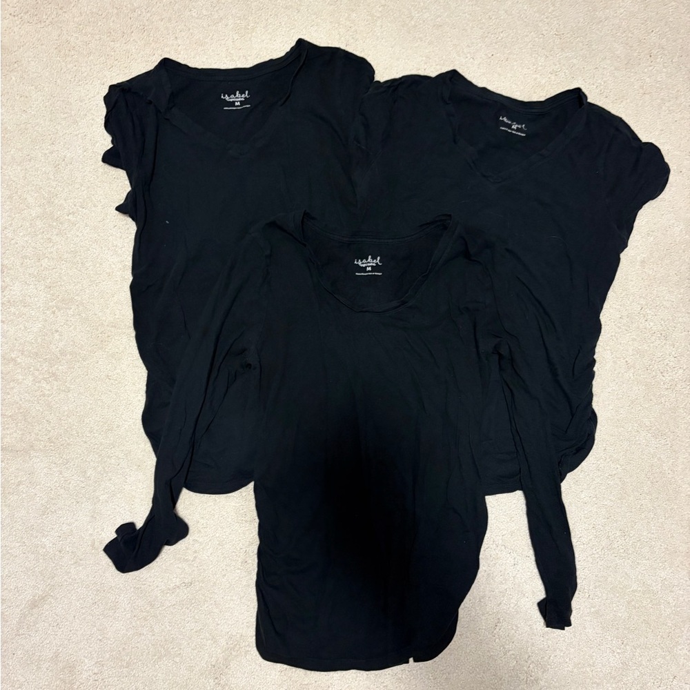 Black Women's Maternity Shirts 2 short sleeve and 1 long sleeve